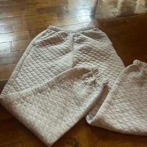 Bluenotes Kids Quilted Sweatpants in Light Gray